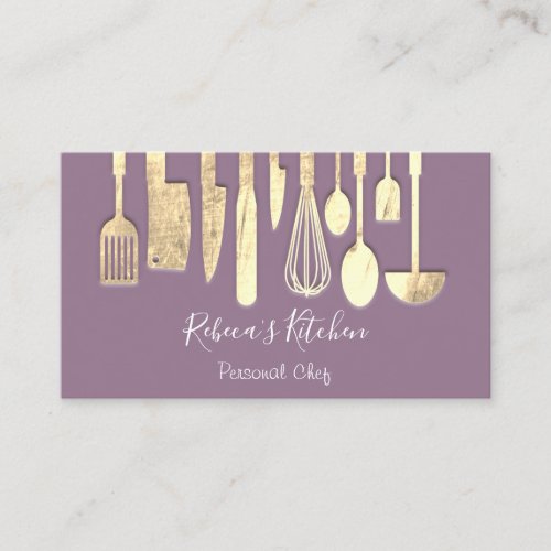 Cooking Personal Chef Restaurant Catering Violet Business Card