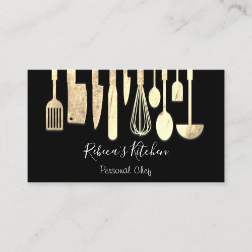 Cooking Personal Chef Restaurant CateringGoldBlack Business Card