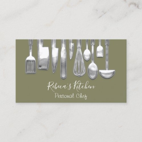 Cooking Personal Chef Restaurant Culinary Green Business Card