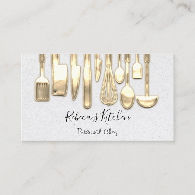 Cooking Personal Chef Restaurant Culinary Knife Business Card (Front)