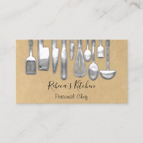 Cooking Personal Chef Restaurant Culinary Kraft Business Card