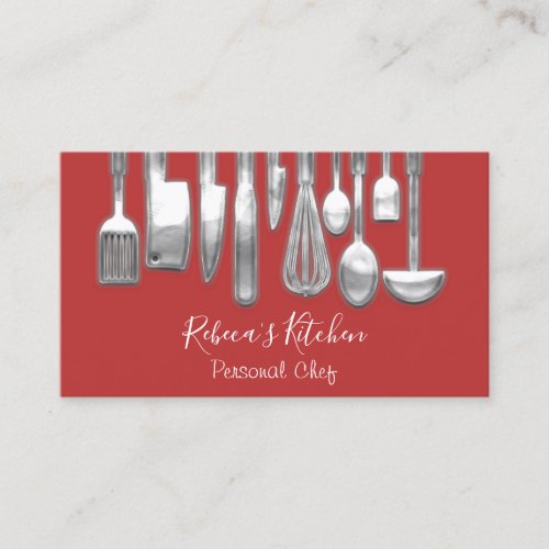 Cooking Personal Chef Restaurant Culinary Red Business Card