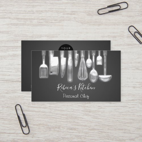 Cooking Personal Chef Restaurant Culinary Silver Business Card