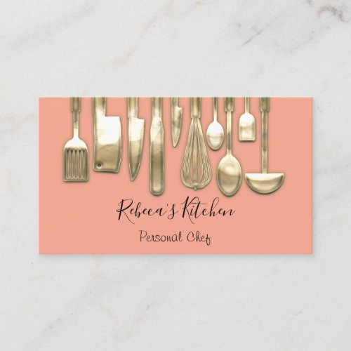 Cooking Personal Chef Restaurant Gold Catering  Bu Business Card