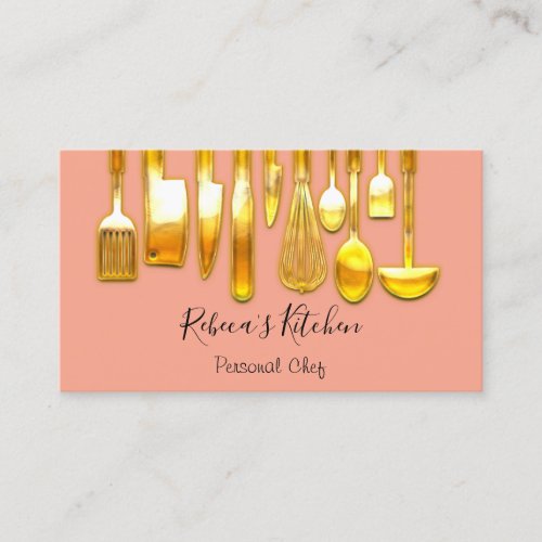 Cooking Personal Chef Restaurant Gold Catering  Business Card