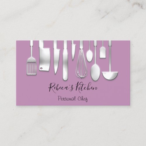 Cooking Personal Chef Restaurant Purple Business Card