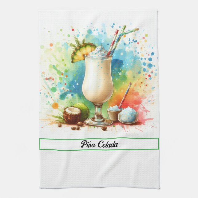 Cooking Pineapple Colada Bath Kitchen Towel (Vertical)
