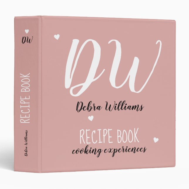 cooking pink mom recipe book 3 ring binder (Front/Spine)