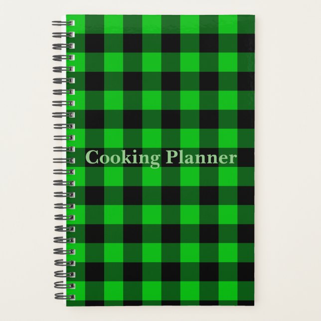 Cooking Planner with Green Plaid Design (Front)