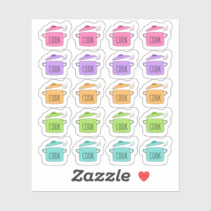 Cooking Pot Cooking and Meal Preparation Planner Sticker