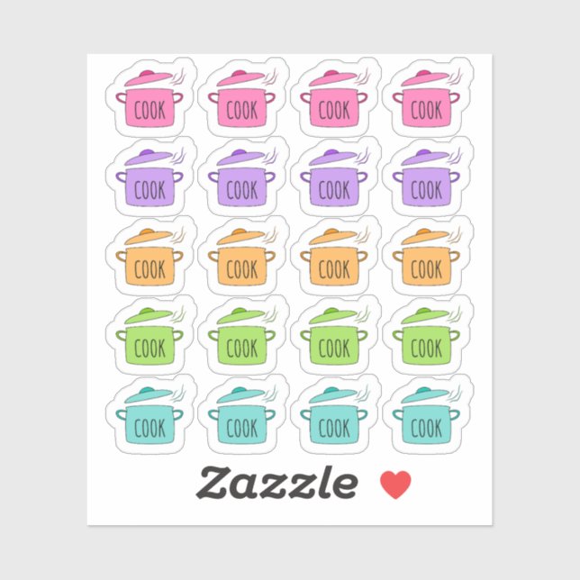 Cooking Pot Cooking and Meal Preparation Planner Sticker (Sheet)