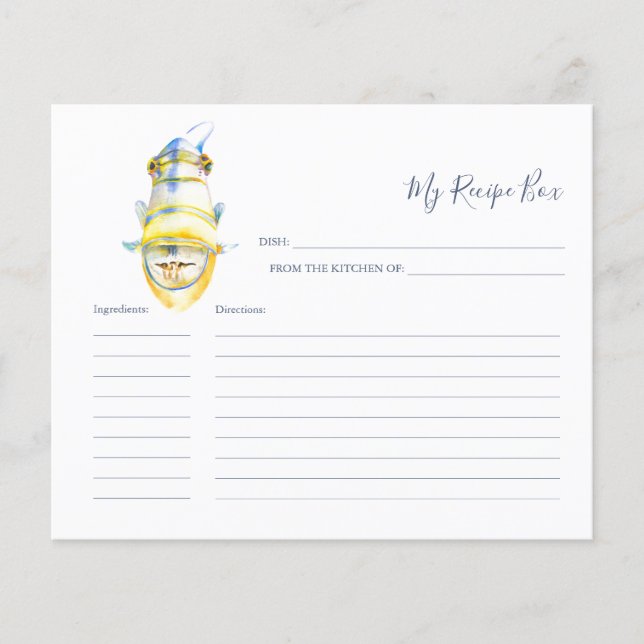 Cooking Recipe Cards Tropical Fish (Front)