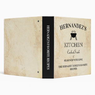 Cooking Recipes I Rustic 3 Ring Binder