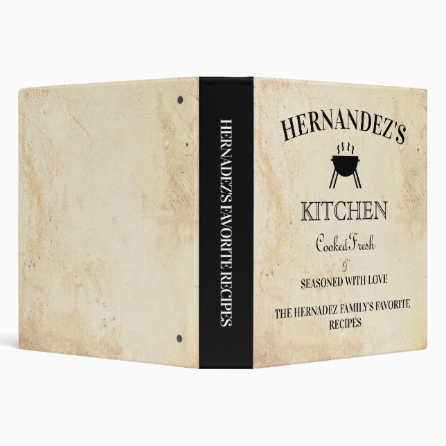 Cooking Recipes I Rustic 3 Ring Binder (Background)