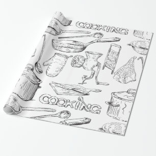Cooking Sketch Wrapping Paper