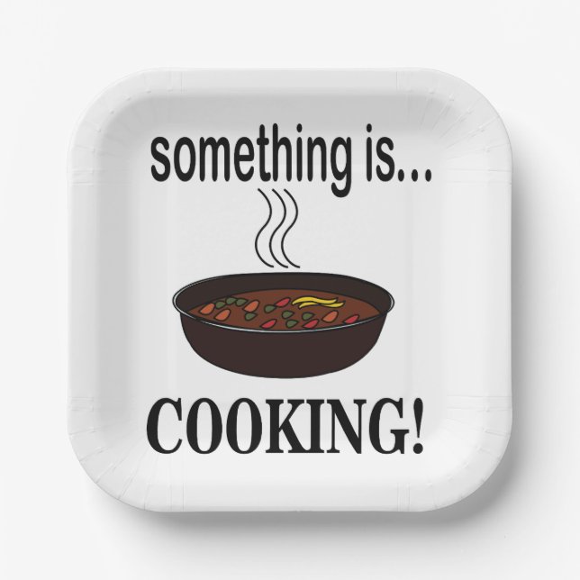 Cooking Something is Cooking Party Paper Plates (Front)