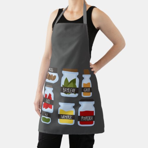 Cooking spices colorful funky apron