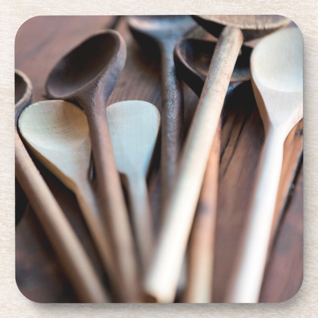 Cooking spoons beverage coaster (Front)