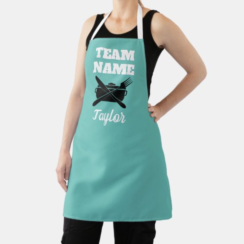 Cooking team name and graphic any text apron
