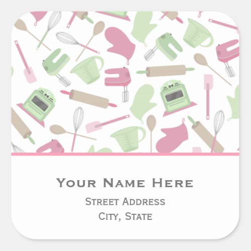 Cooking Themed Address Sticker