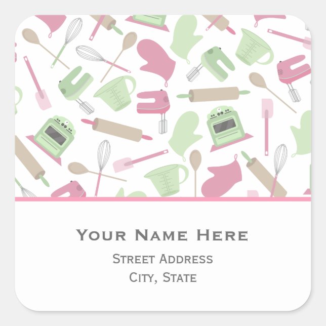 Cooking Themed Address Sticker (Front)