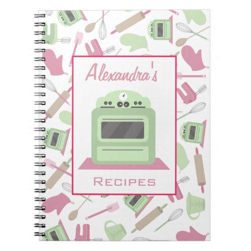 Cooking Themed Pattern Recipe Notebook