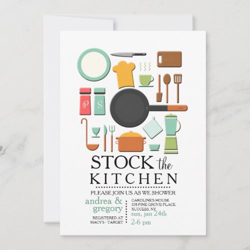 Cooking Tools Stock the Kitchen Shower Invitation