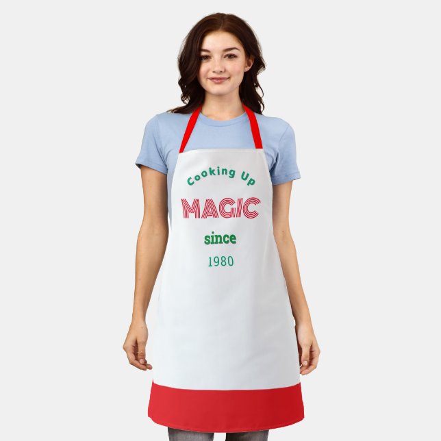 Cooking  up Magic since  -white Apron (Worn)