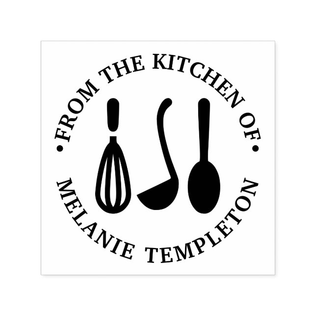 Cooking Utensils #2 “From the kitchen of” Name Self-inking Stamp (Design)