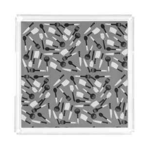 Cooking Utensils Pattern Acrylic Tray
