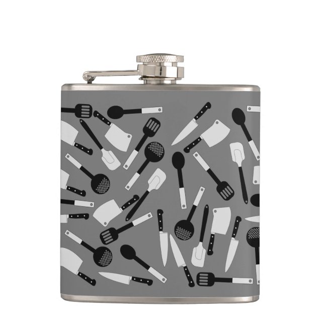Cooking Utensils Pattern Flask (Front)