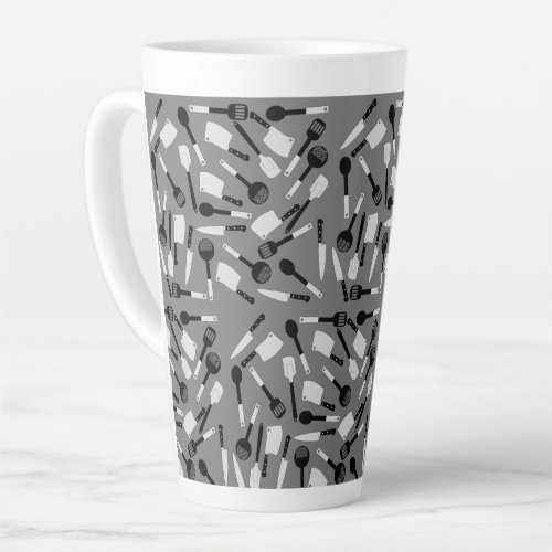 Cooking Utensils Pattern Latte Mug