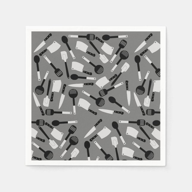 Cooking Utensils Pattern Napkins (Front)