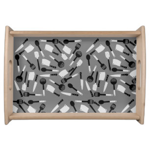 Cooking Utensils Pattern Serving Tray