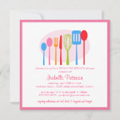 Cooking Utensils Stock the Kitchen Bridal Shower Invitation | Zazzle