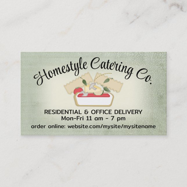 Cooking vegetarian vegetable lasagna food busin... business card (Front)