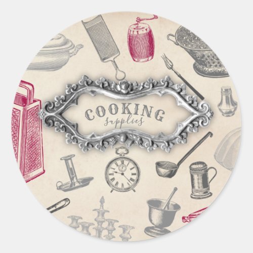 Cooking Vintage Style Labels Stickers