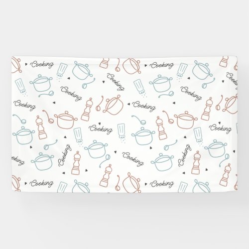 Cooking Well With Love Pattern Banner