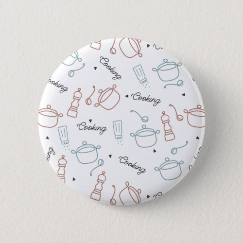 Cooking Well With Love Pattern Button