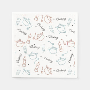 Cooking Well With Love Pattern Napkins