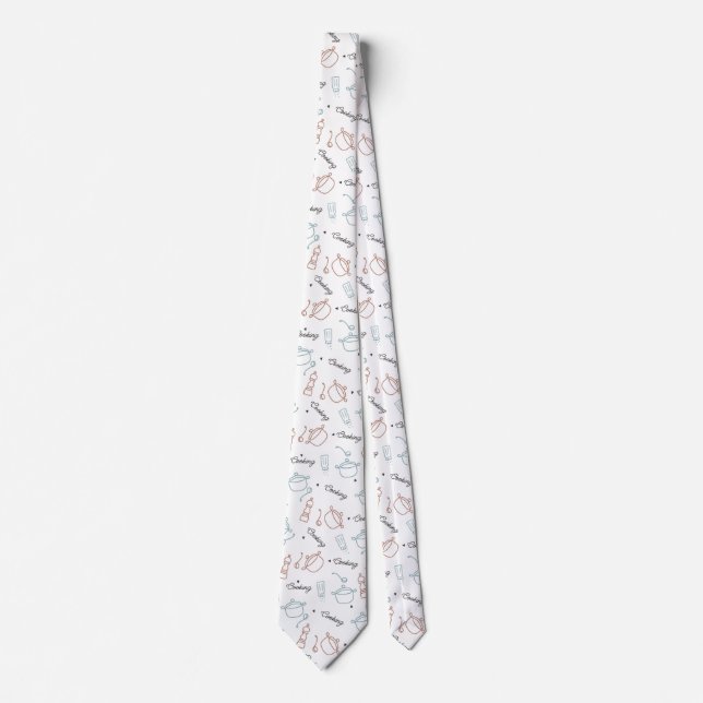 Cooking Well With Love Pattern Neck Tie (Front)