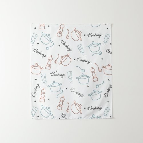 Cooking Well With Love Pattern Tapestry