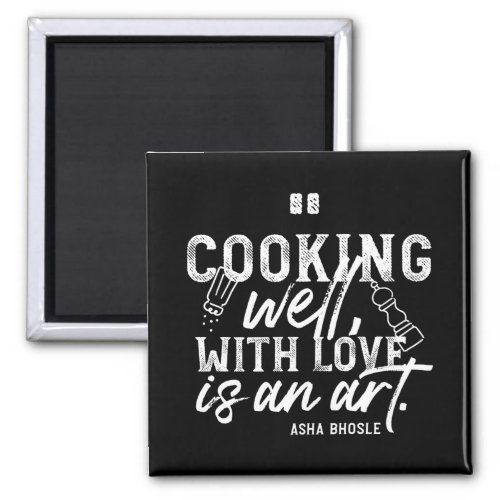 Cooking Well With Love Typography II Magnet