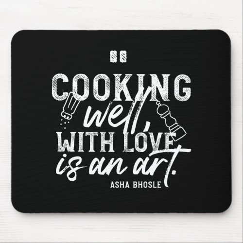 Cooking Well With Love Typography II Mouse Pad