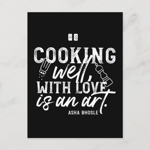 Cooking Well With Love Typography II Postcard