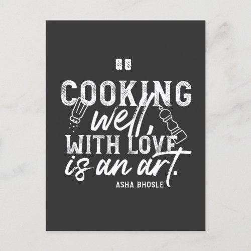 Cooking Well With Love Typography II Postcard