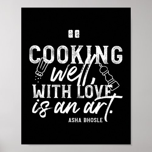Cooking Well With Love Typography II Poster