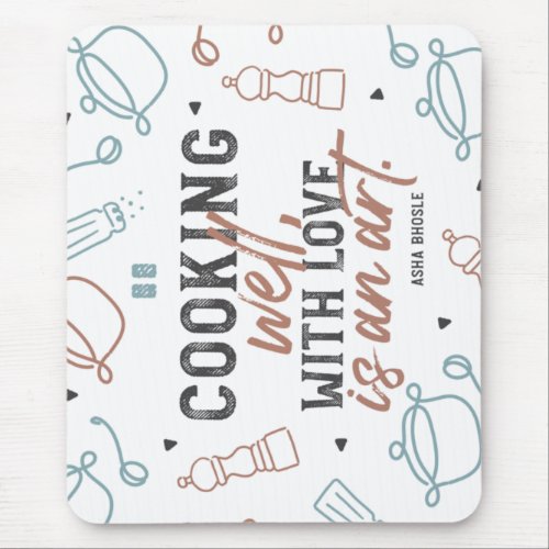 Cooking Well With Love Typography Mouse Pad