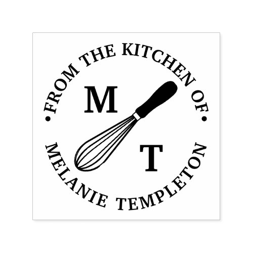 Cooking Whisk âœFrom the kitchen ofâ Name Monogram Self_inking Stamp