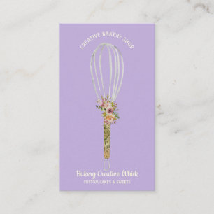 Cooking Whisk logo pastry purple Business Card